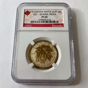 NGC 2014 Canada Maple Leaf $3 Reverse Proof 69